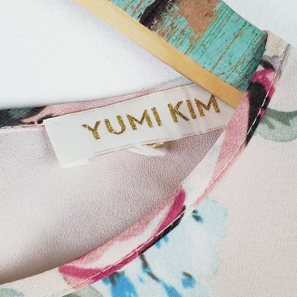 Yumi Kim Tie Me Over Dress, Pink Floral, Faux Wrap Skirt, Sz XS - Picture 9 of 13